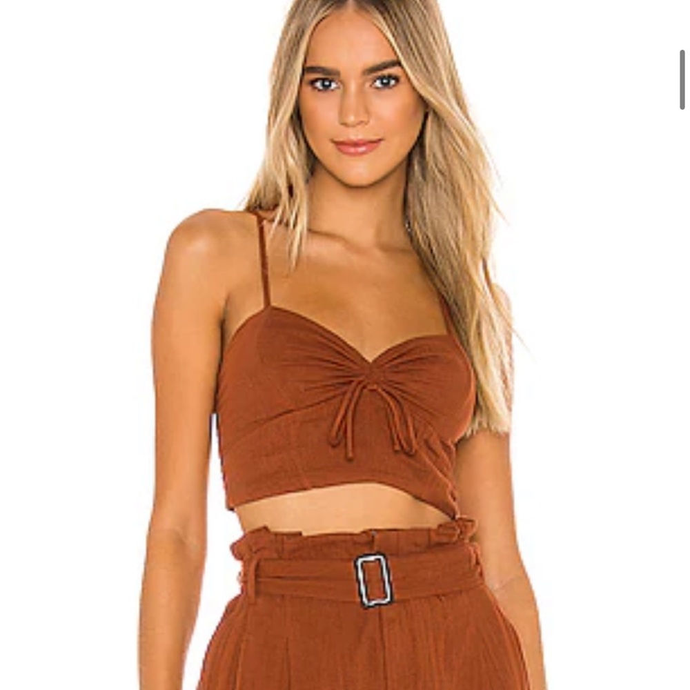 L Space Carrie Top, Size Medium, Tobacco Color